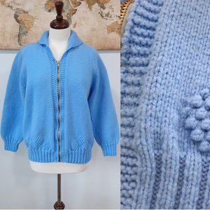 Vintage Blue Women's Sweater Cardigan